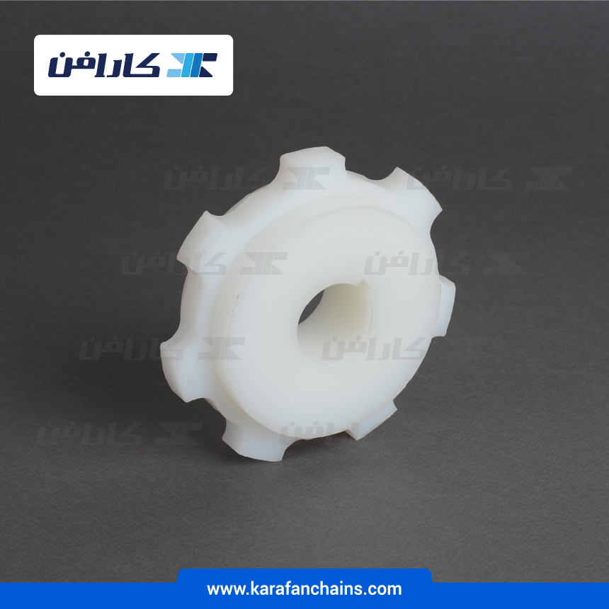 چرخ زنجیر گام 2 اینچ 7 دندانه، قطر 113 میلیمتر با سوراخ قطر 25 میلیمتر و ضخامت دنده 12 میلیمتر