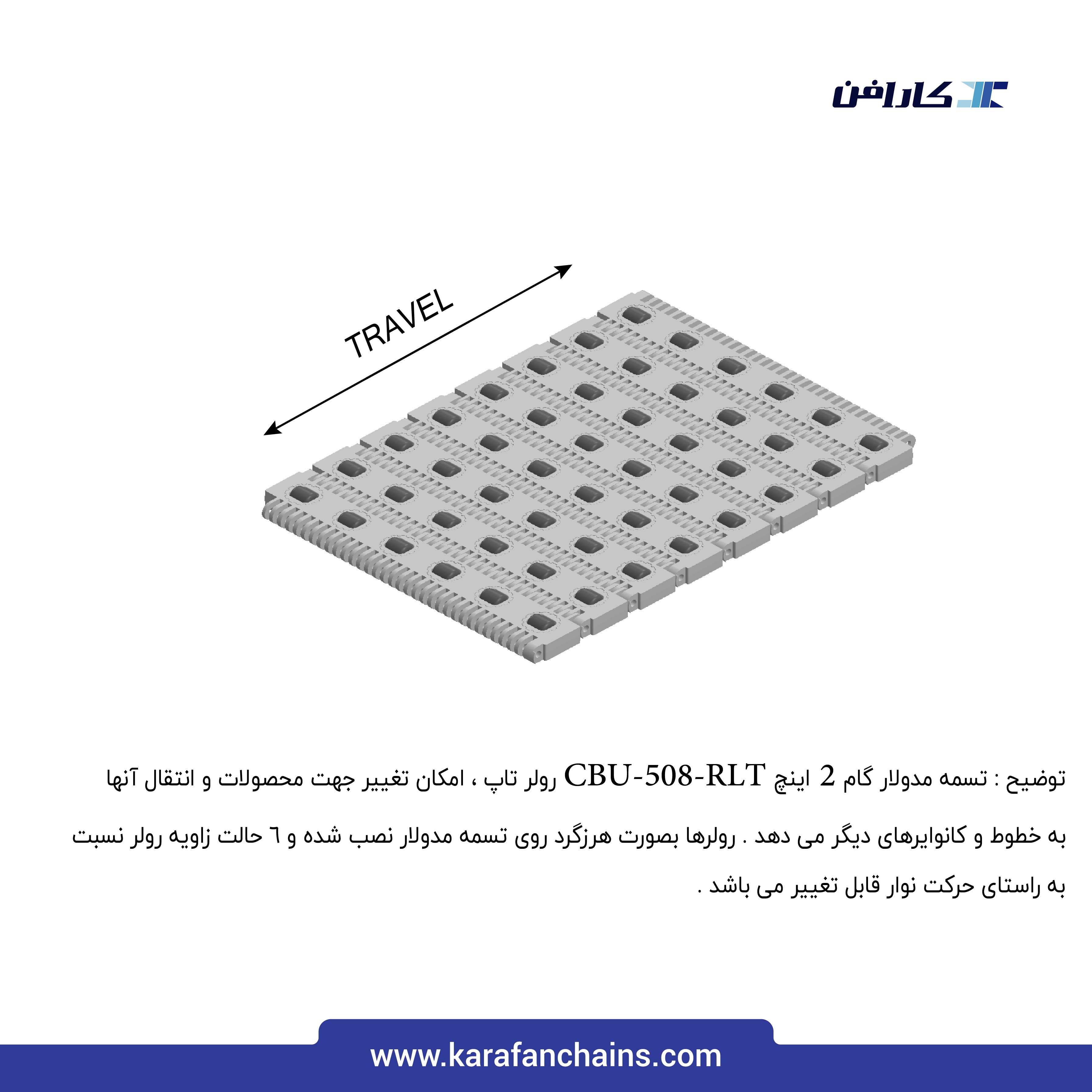 تسمه مدولار حرکت مستقیم گام 2 اینچ رولر تاپ