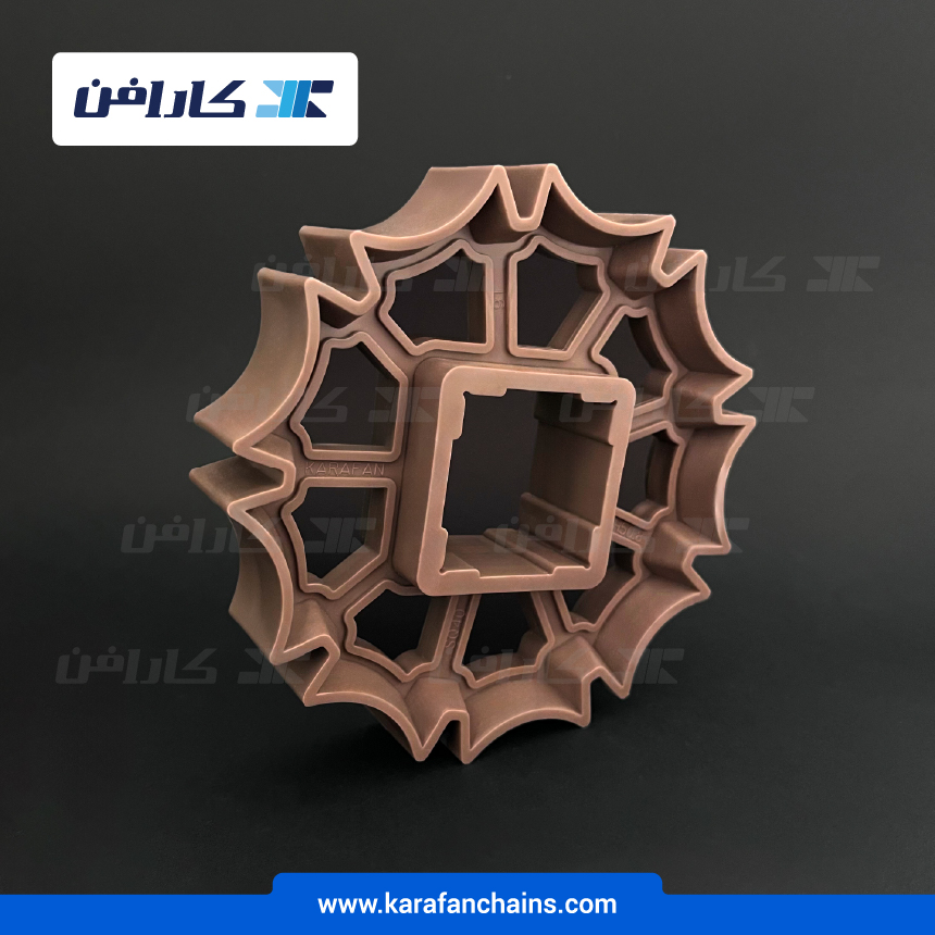 چرخ زنجیر گام 2 اینچ 10دندانه، قطر 142 میلیمتر با سوراخ 40×40 میلیمتر و ضخامت دنده 30 میلیمتر(تیپ V)