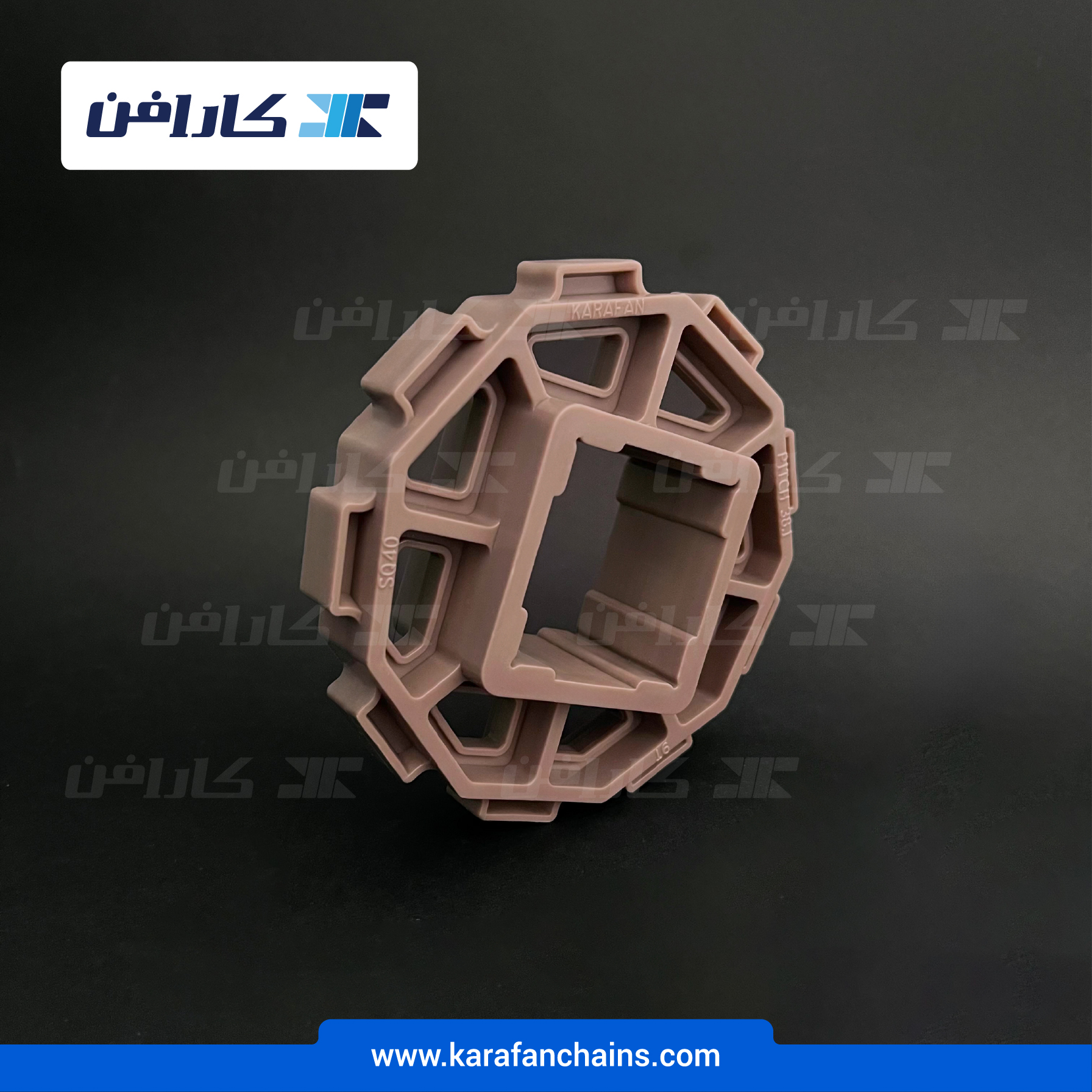 چرخ زنجیر گام 1.5 اینچ . 9دندانه . قطر 111.5 میلیمتر با سوراخ 40X40 و ضخامت دنده 12 میلیمتر