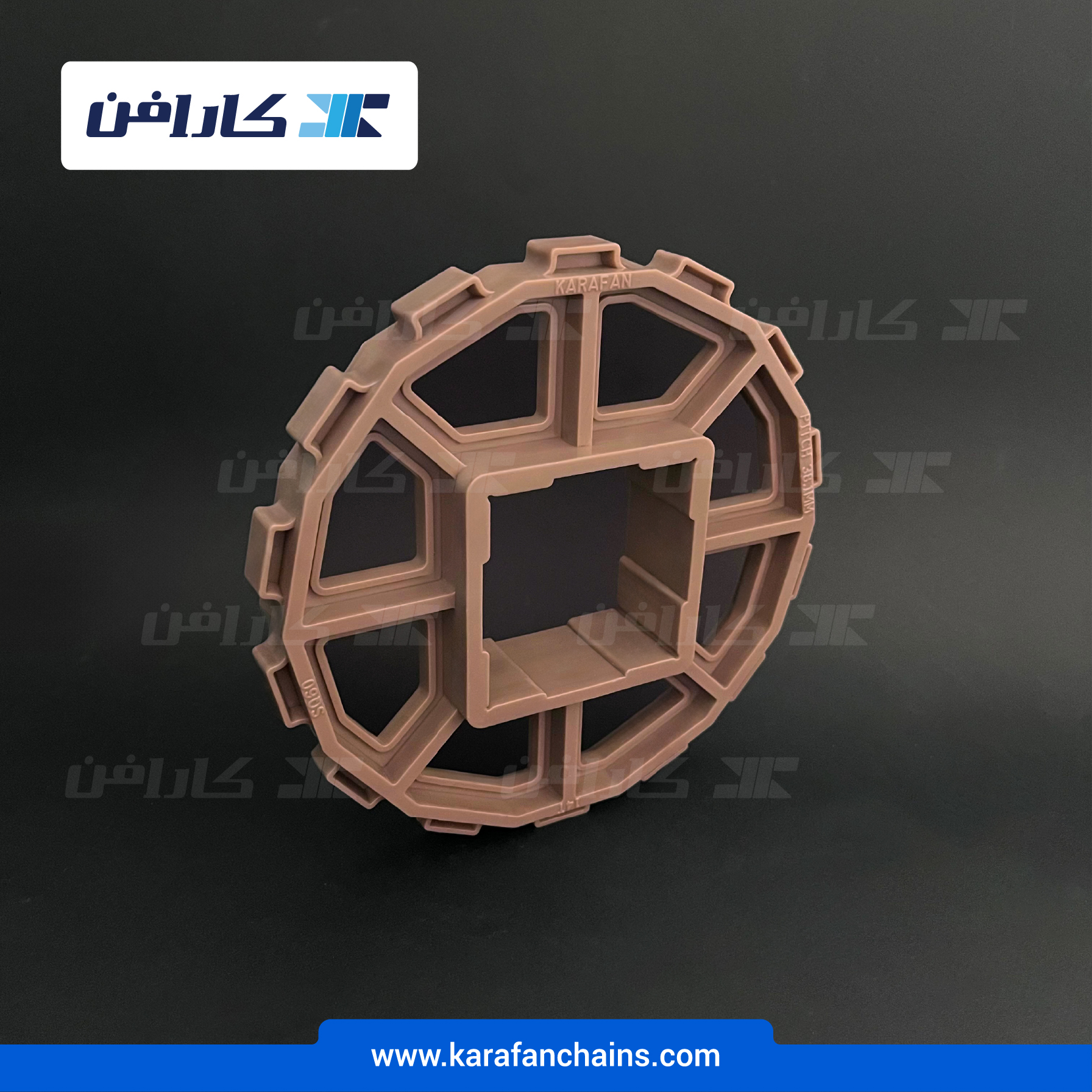 چرخ زنجیر گام 1.5 اینچ . 14دندانه . قطر 171 میلیمتر با سوراخ 60X60 و ضخامت دنده 12 میلیمتر