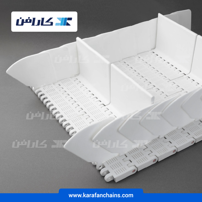 تسمه مدولار حرکت مستقیم گام 2 اینچ با دیواره و تیغه بالابرنده و گذر 10%