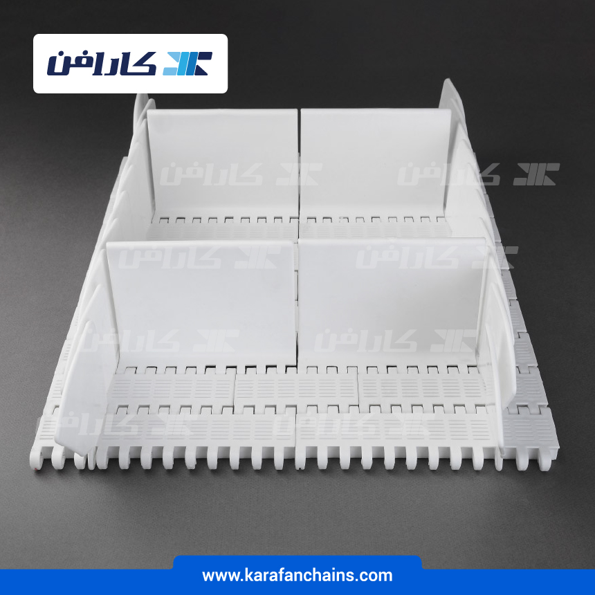 تسمه مدولار حرکت مستقیم گام 2 اینچ با دیواره و تیغه بالابرنده و گذر 10%