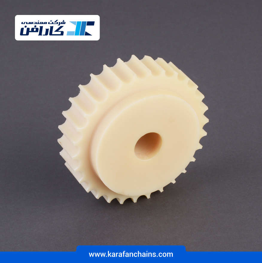 چرخ زنجیر گام 1/2 اینچ 32 دندانه، قطر 127 میلیمتر با سوراخ قطر 25 میلیمتر در کارافن