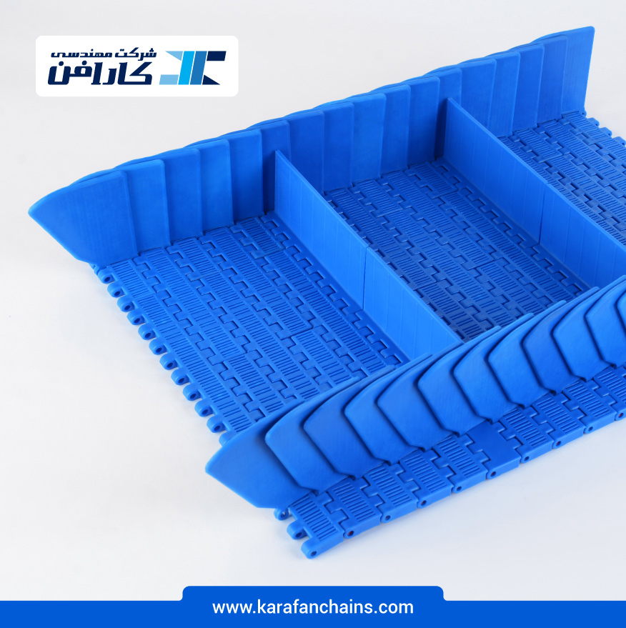تسمه مدولار حرکت مستقیم گام 1 اینچ با دیواره و تیغه بالابرنده و گذر 10% ( آبی )