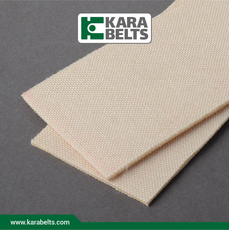 تسمه نقاله دو رو کتان، سفید، ضخامت 1/8 میلیمتر، 2 لایه نخ در کارافن