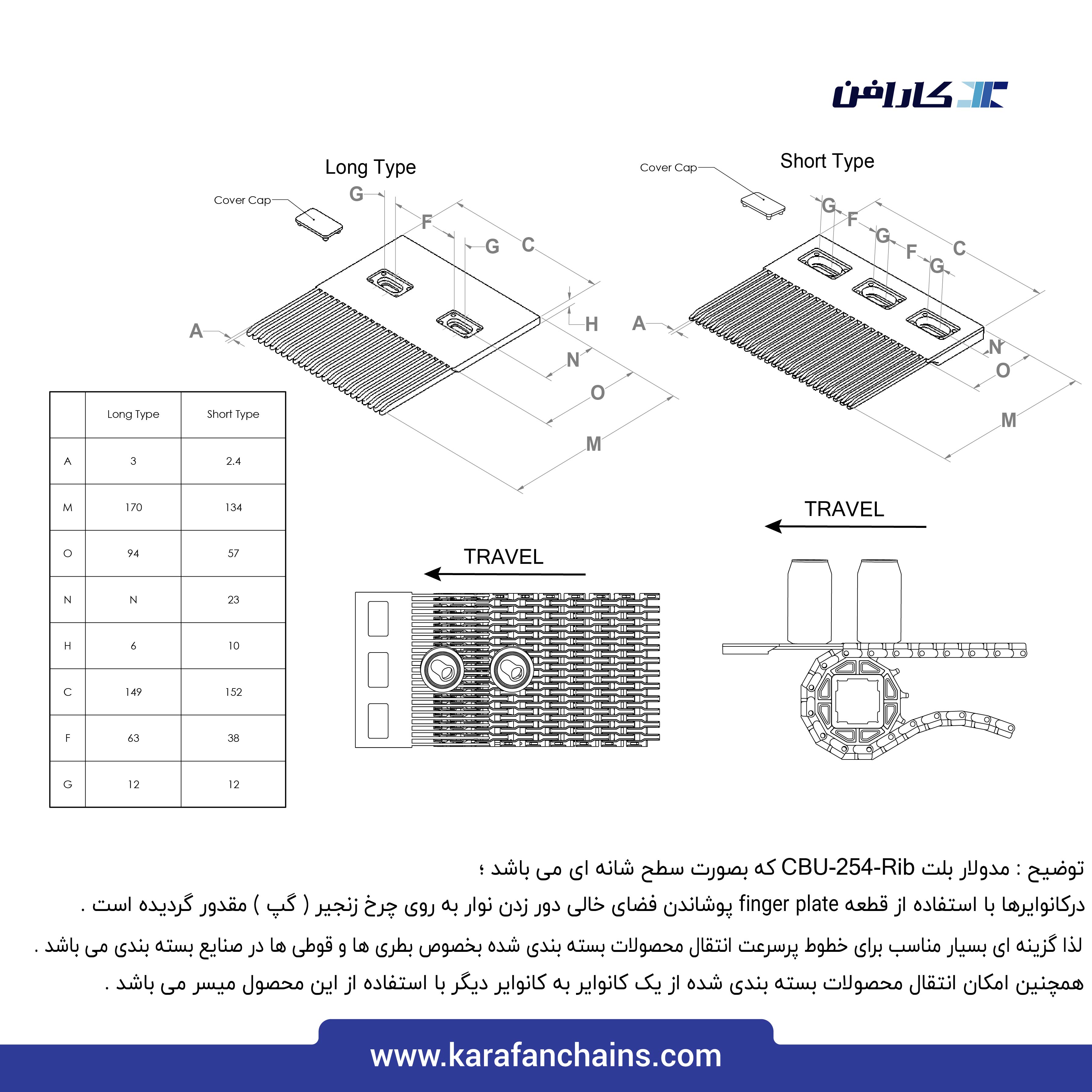 تسمه مدولار حرکت مستقیم گام 1 اینچ با گذر 40% شانه ای ( خاکستری )
