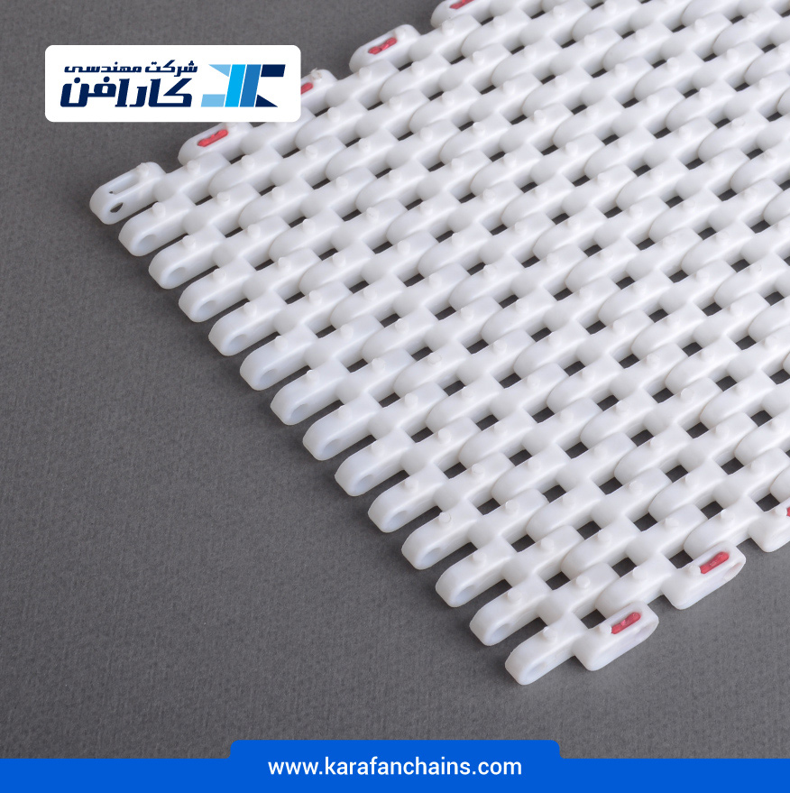 تسمه مدولار حرکت مستقیم گام 1 اینچ، دارای زوائد استوانه ای شکل با گذر 40% ( سفید ) در کارافن