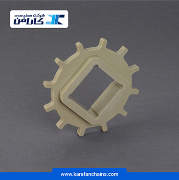 چرخ زنجیر گام 1 اینچ 12 دندانه، قطر 97 میلیمتر با سوراخ 40x40 میلیمتر در کارافن