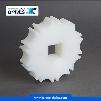 چرخ زنجیر گام 2 اینچ 10 دندانه، قطر 162 میلیمتر با سوراخ 40x40 میلیمتر و ضخامت 35 میلیمتر ( تیپ V ) در کارافن