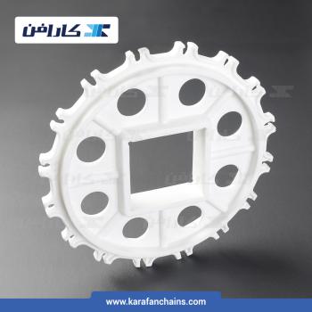 چرخ زنجیر گام 2 اینچ 16 دندانه قطر 260 میلیمتر با سوراخ 80x80 میلیمتر و ضخامت سر دنده 12 میلیمتر (تیپ+V) در کارافن