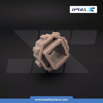 چرخ زنجیر گام 1 اینچ 8 دندانه، قطر 65 میلیمتر با سوراخ 25x25 میلیمتر و ضخامت دنده 12 میلیمتر در کارافن