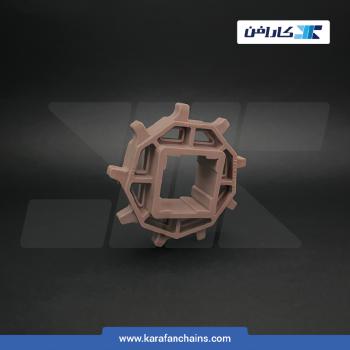 چرخ زنجیر گام 1.5 اینچ . 9 دندانه . قطر 111 میلیمتر با سوراخ 40x40 میلیمتر و ضخامت دنده 10 میلیمتر در کارافن