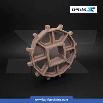 چرخ زنجیر گام 1.5 اینچ . 12 دندانه . قطر 145 میلیمتر با سوراخ 40x40 میلیمتر و ضخامت دنده 10 میلیمتر در کارافن