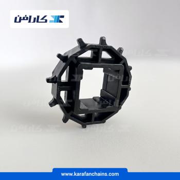 چرخ زنجیر گام 1 اینچ 12 دندانه، قطر 98 میلیمتر با سوراخ 40x40 میلیمتر و ضخامت 6 میلیمتر در کارافن