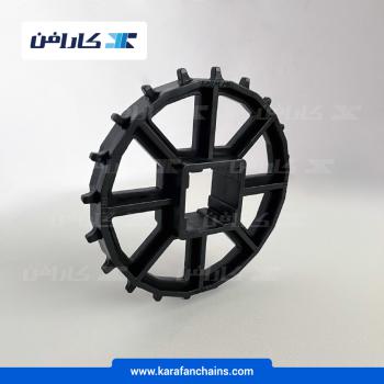 چرخ زنجیر گام 1 اینچ 20 دندانه، قطر 162 میلیمتر با سوراخ 40x40 میلیمتر و ضخامت 6 میلیمتر در کارافن